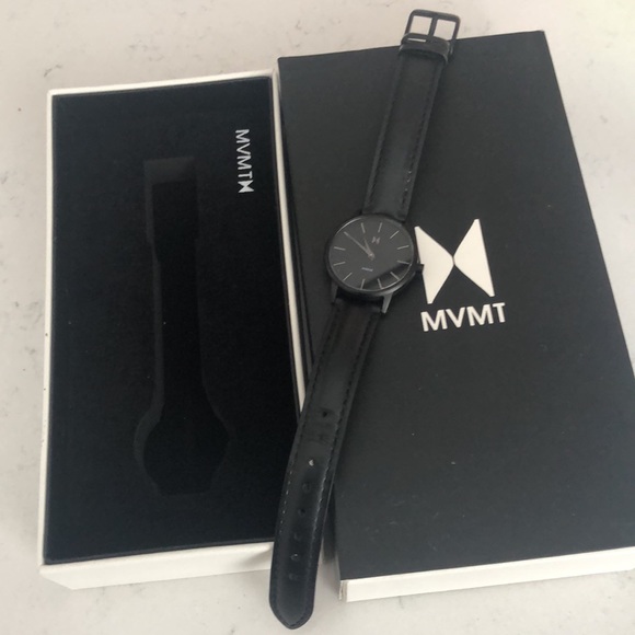 MVMT Avenue Valerie Gunmetal and Black Leather Bracelet Women Wrist Watch - Picture 5 of 10